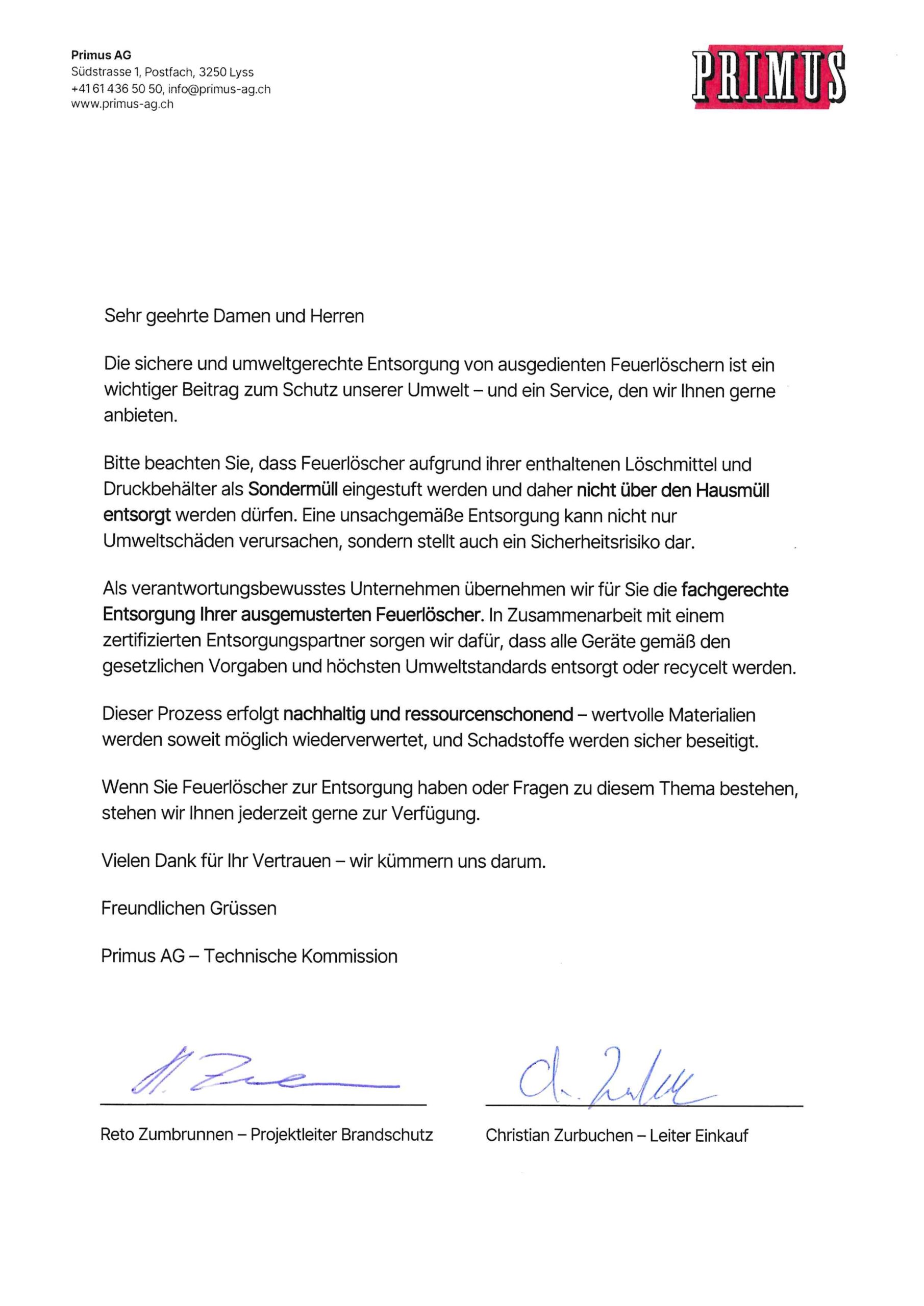 schreiben entsorgung de